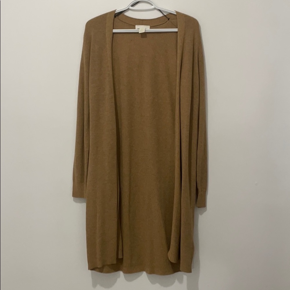 H&M long tan cardigan